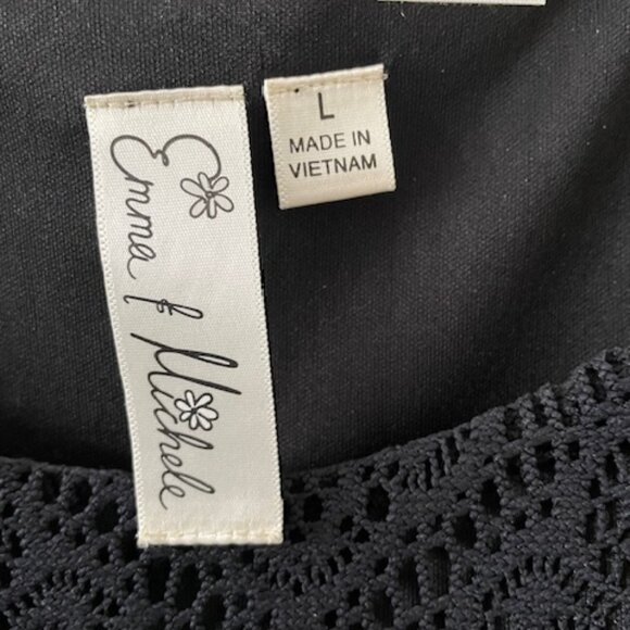 Emma & Michele Dress  - Black  - wide at the bottom - lace overlay  - size L - Picture 4 of 11